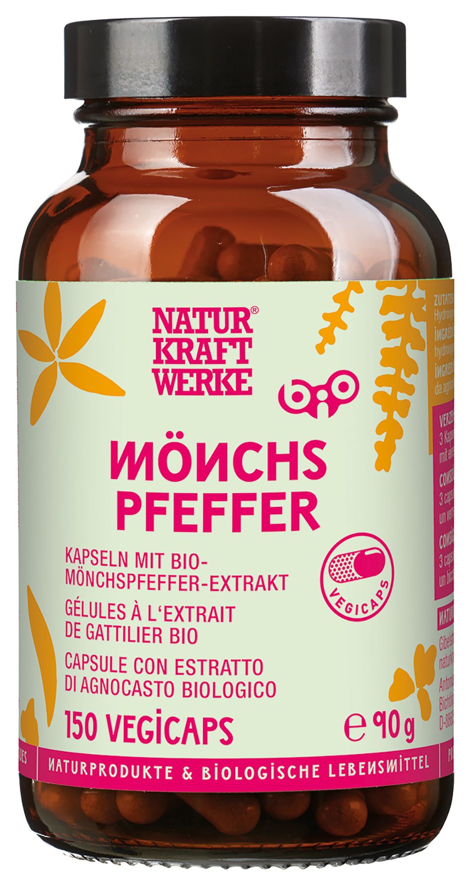 NATURKRAFTWERKE Mönchspfeffer Extrakt Vegicaps<br>90 g, Glas, Kapsel, Bio/kbA
