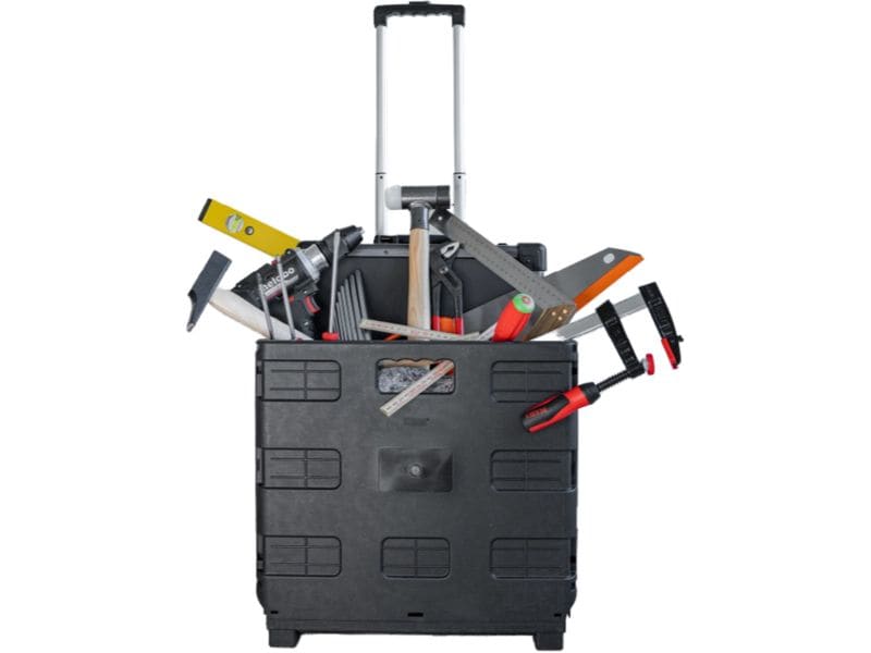 Edi Baur Klappbox Caddy 45 L Faltbarer Waffenkoffer für Werkstatt, Büro, Einkauf, Reinigung und vieles mehr