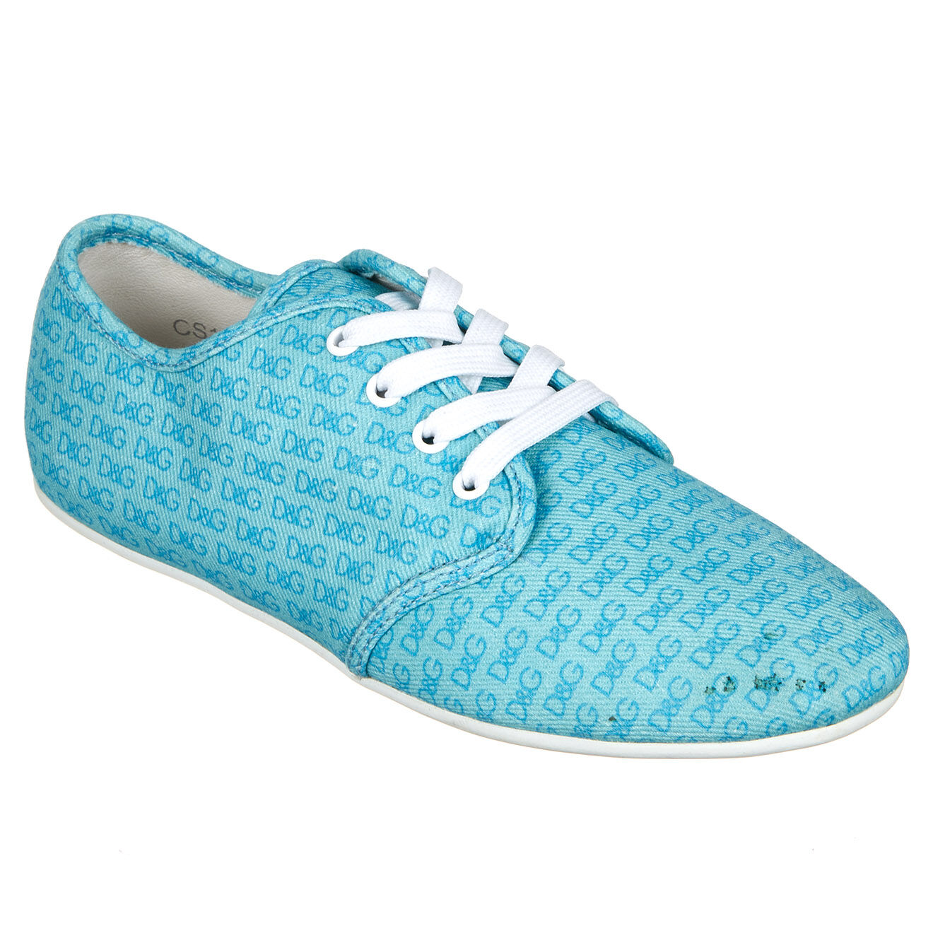 Dolce & Gabbana Baskets en Toile turquoise