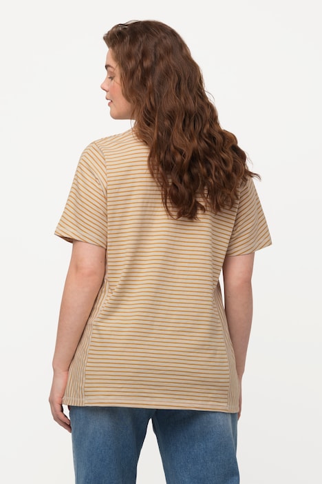 T-Shirt, Streifenmix, Rundhals, Halbarm, Biobaumwolle