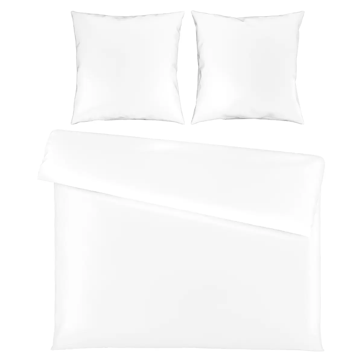 Bettwäsche-Set Satin uni Lydia weiss