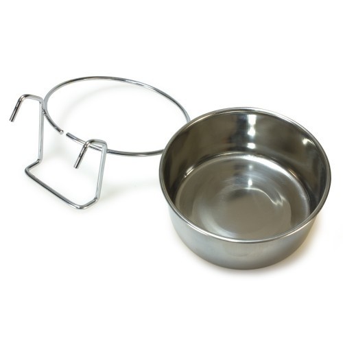comedouro de aço inoxidável para papagaios