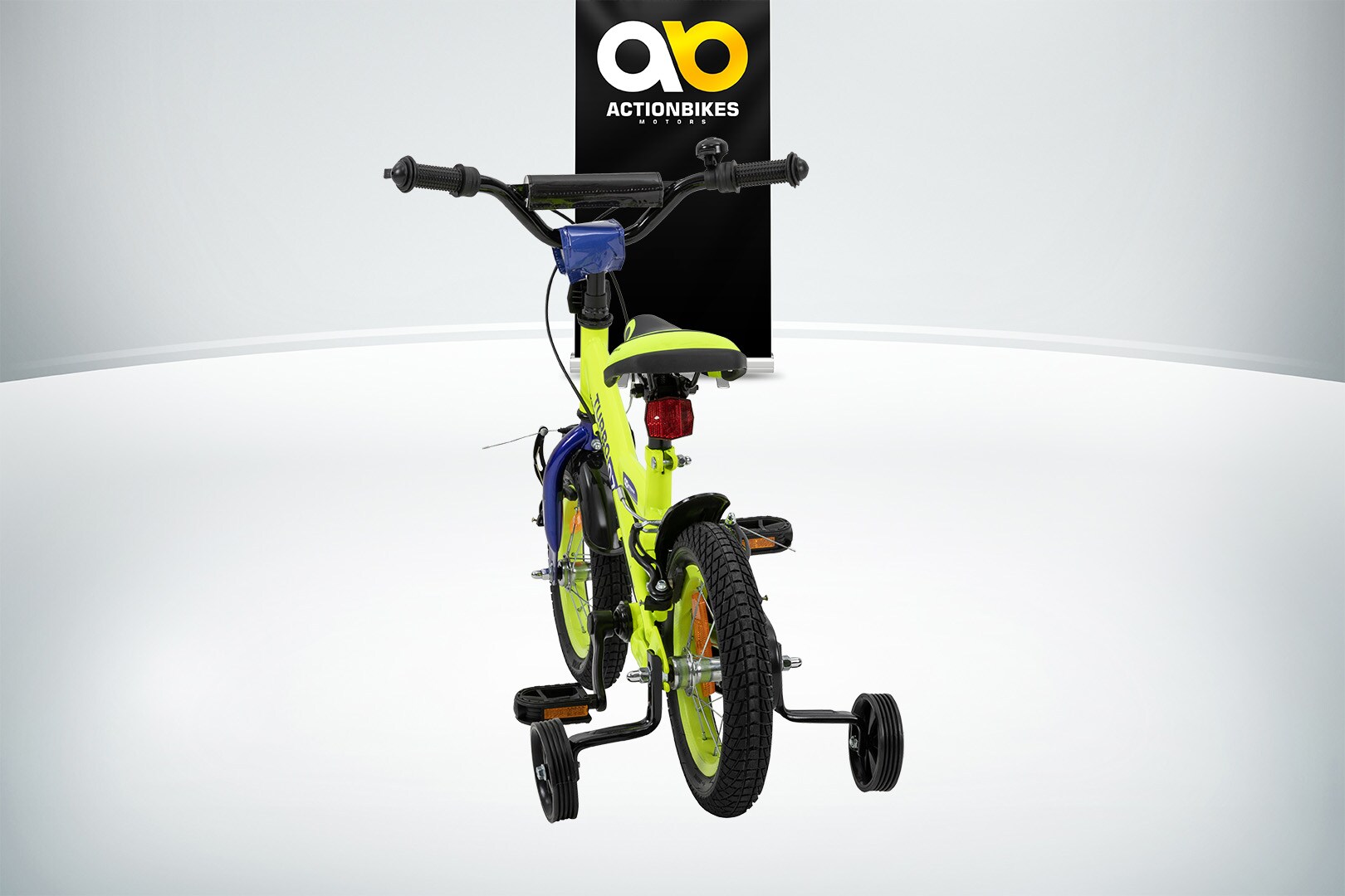 Actionbikes Kinderfahrrad Turbo 12 Zoll, Stützräder, V-Brake-Bremsen, Lenker-/Kettenschutz, Klingel