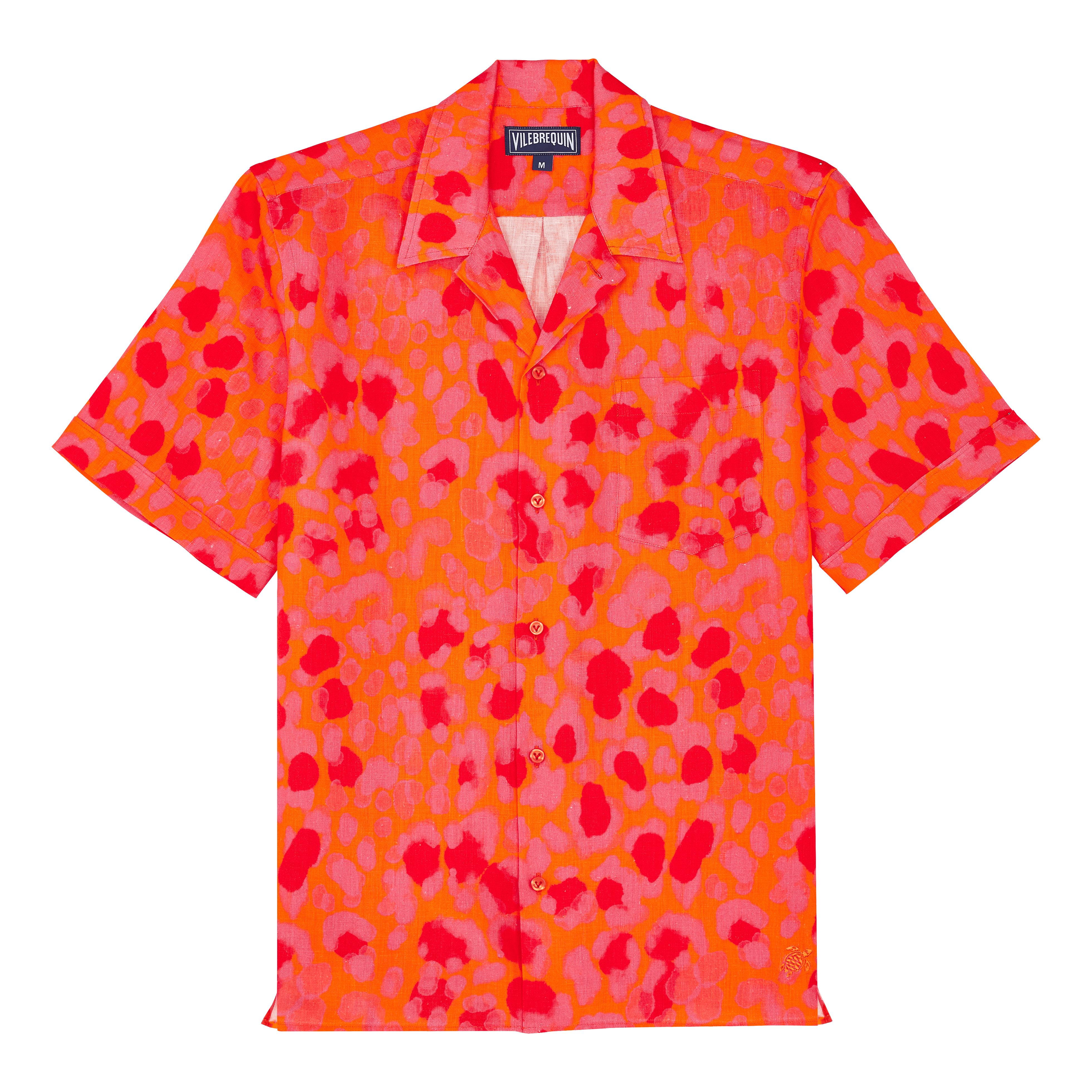 Chemise Bowling en Lin Homme New Leopard