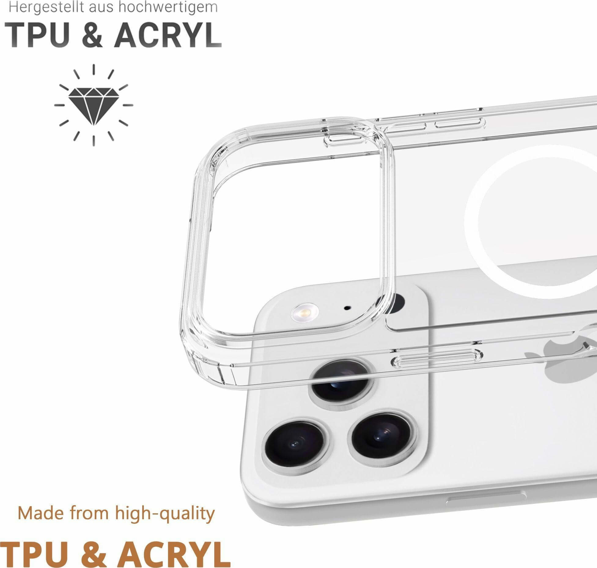 iPhone 17 Pro MagSafe Hybrid Hülle TPU Bumper   Acryl Rückseite Pankow (11157) - Transparent