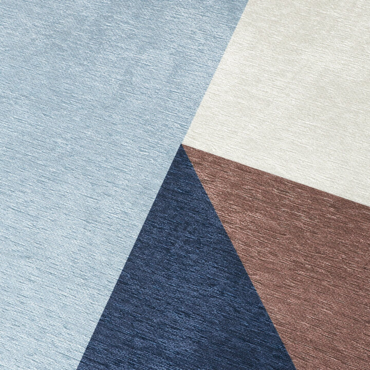 Geometrisch vloerkleed - Swing Shapes Blauw/Bruin