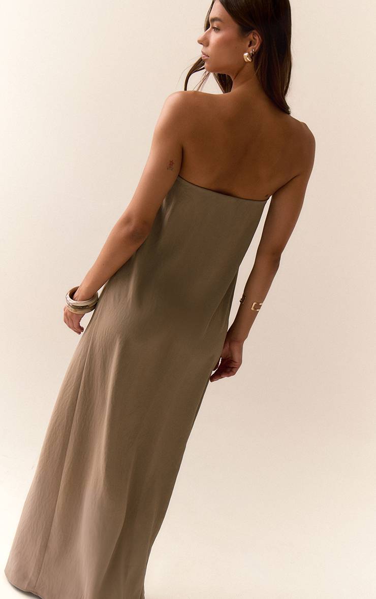 Champignon Robe Maxi Bandeau Fluide En Tissu Tissé