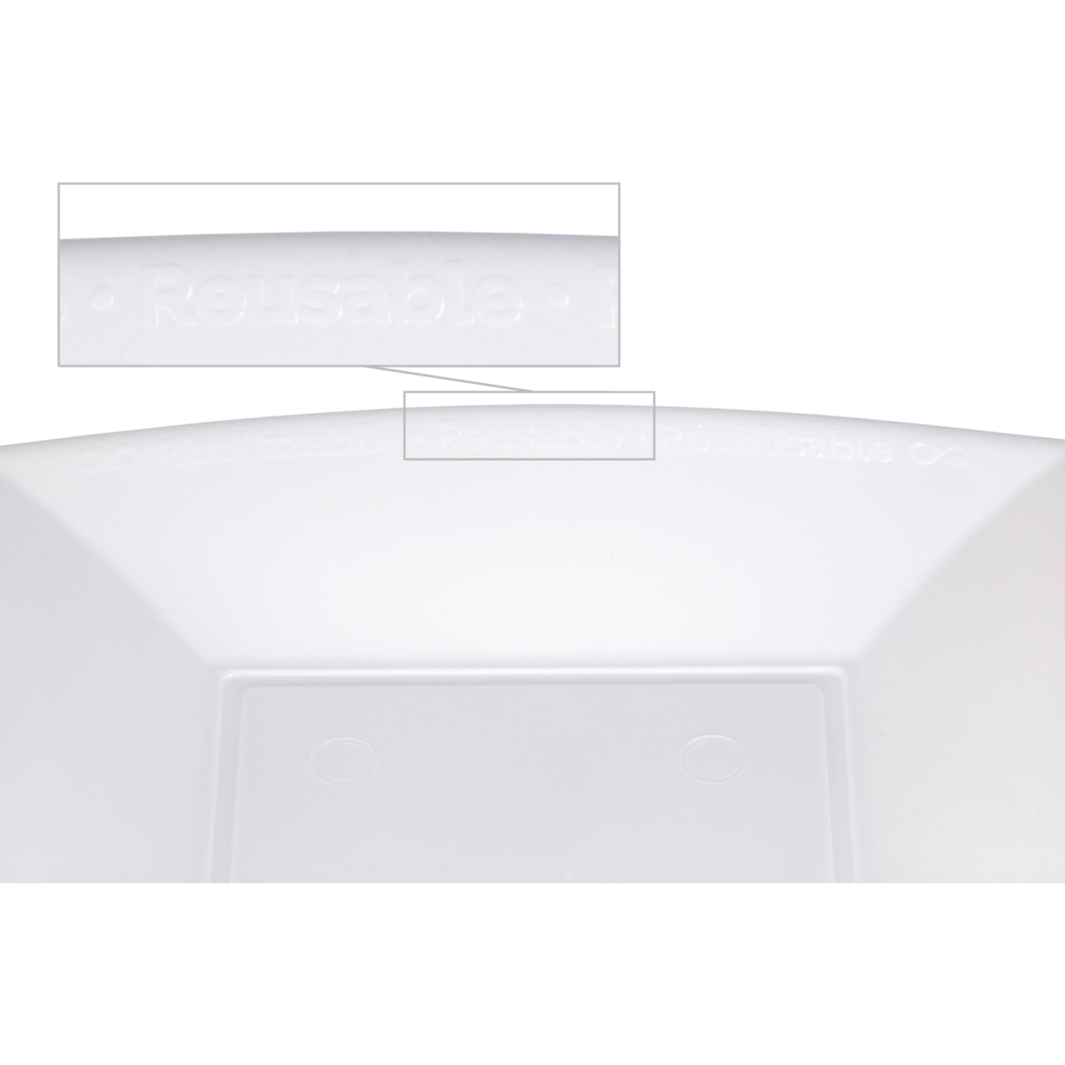 Goldplast Bord, reusable, vierkant, 1-vaks, pP, 18x18cm, wit