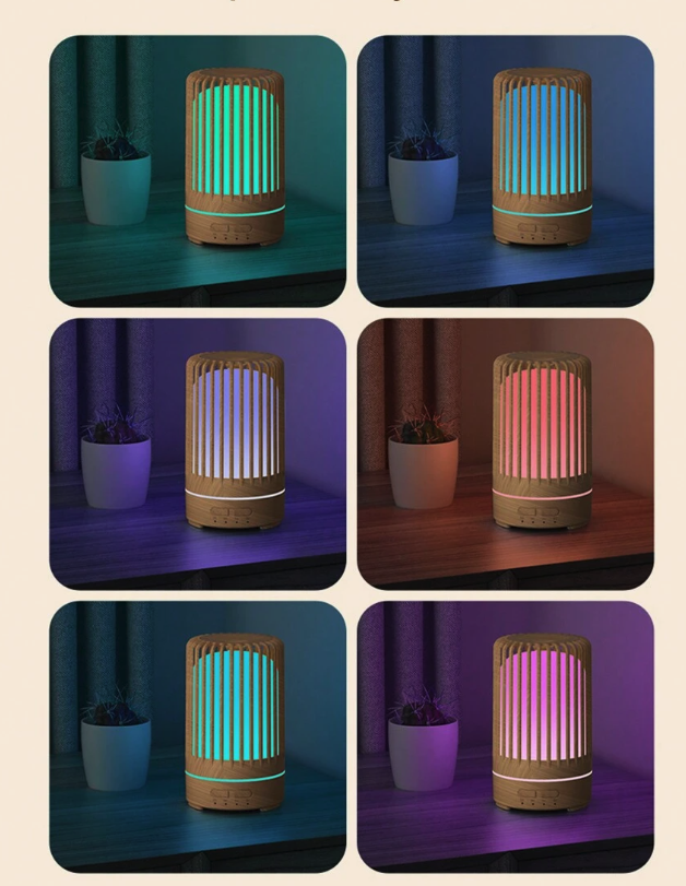 (150ml) Mini USB Luftbefeuchter Aroma Öl Diffuser mit LED Beleuchtung - Dunkelbraun
