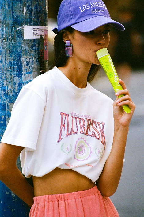Fluresk witte dames t-shirt