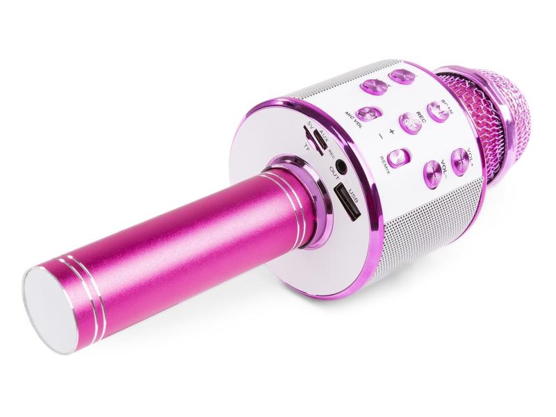MAX Mikrofon KM01P Pink Karaoke Mikrofon mit eingebautem Lautsprecher