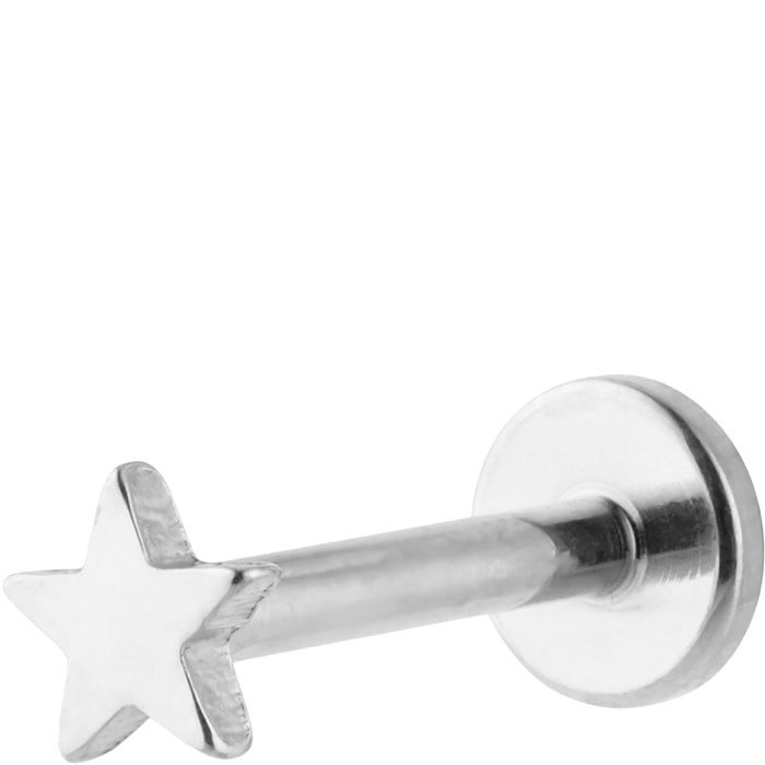 Piercing d'oreille - Mini Star - Laiton plaqué argent 10 microns