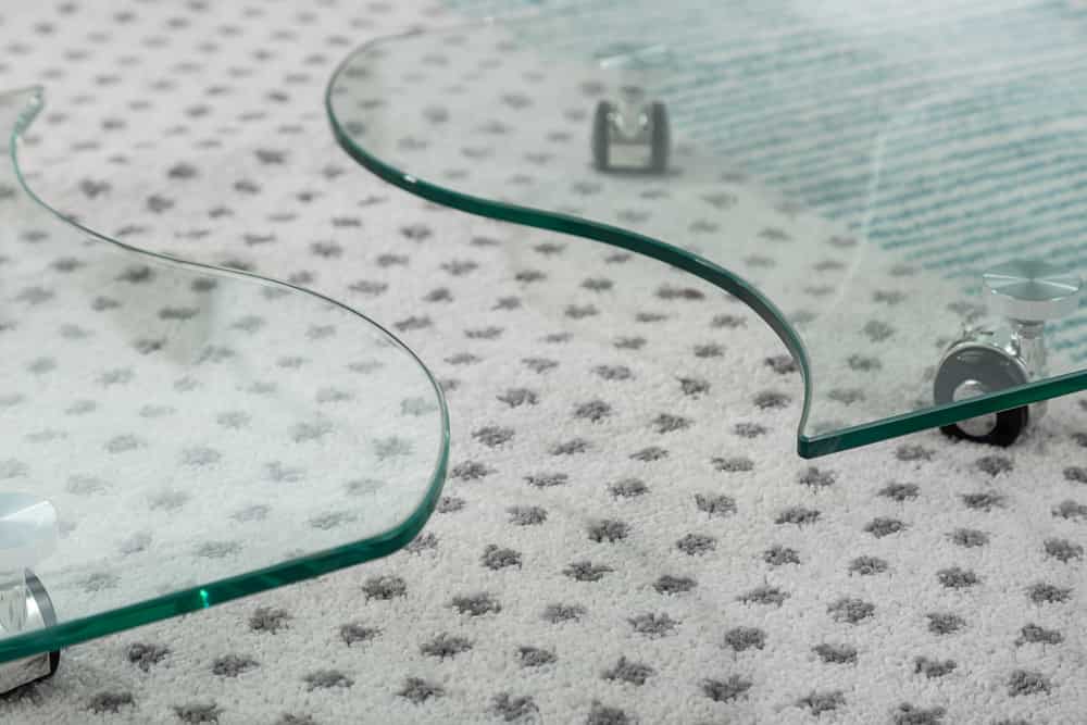 Extravaganter Glas Couchtisch FANTOME 90cm transparent