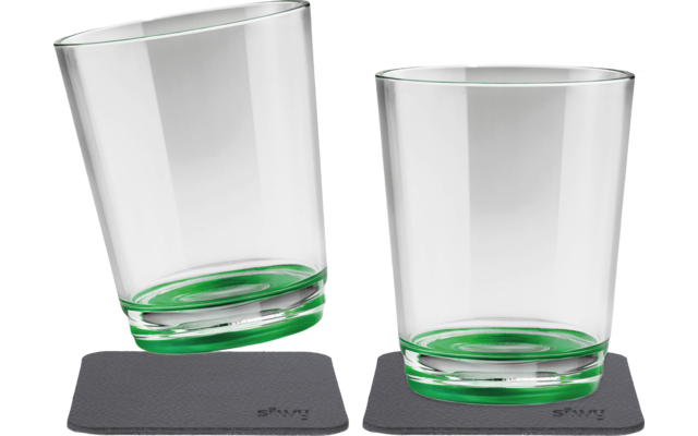 Silwy Tritan Magnetgläser mit Untersetzer 2er Set (250 ml)