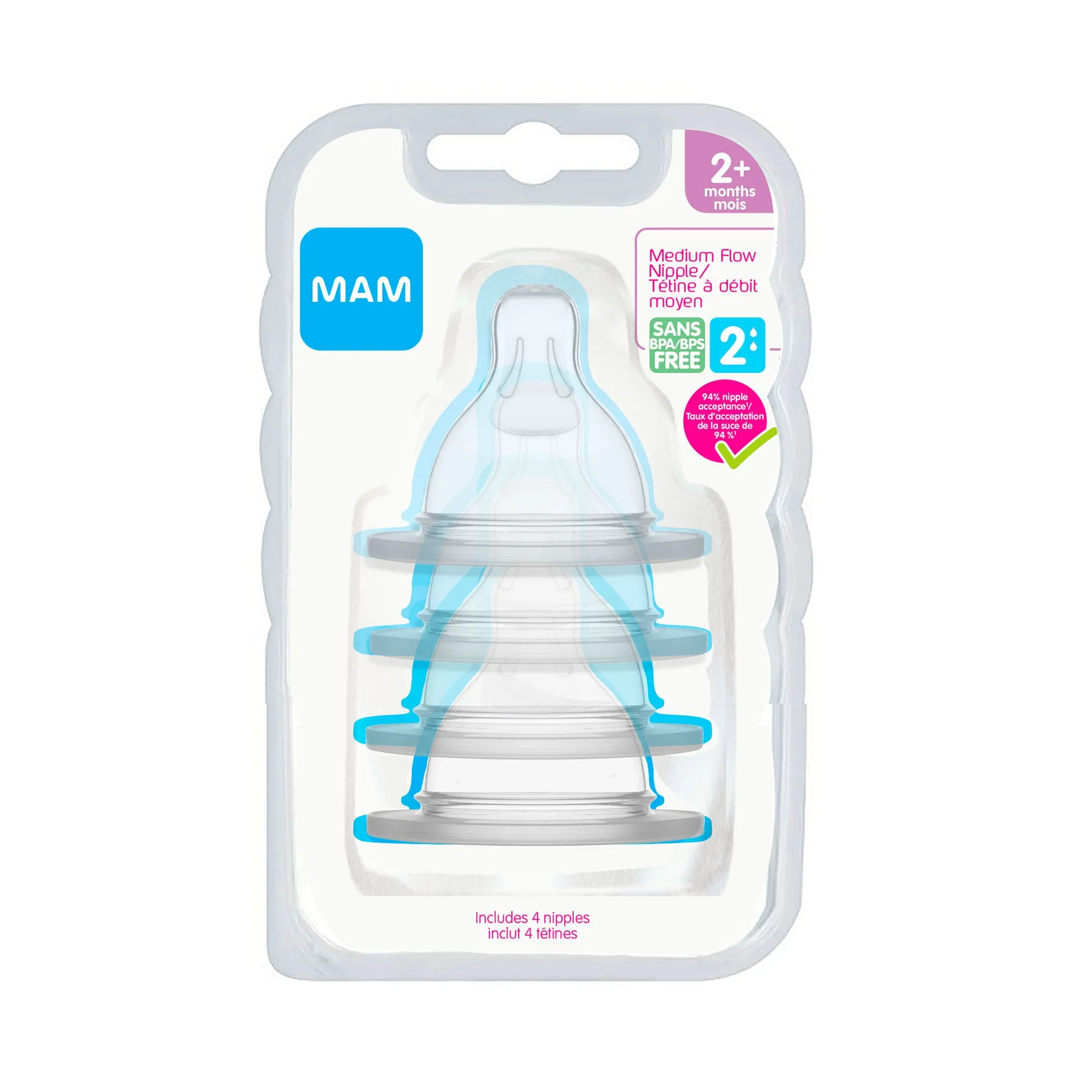 Mam Baby Tétines (4) 2+mois - Niveau 2