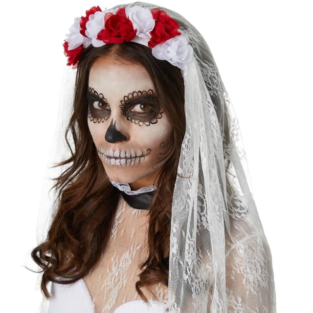 Halloween skelet-brud kostume