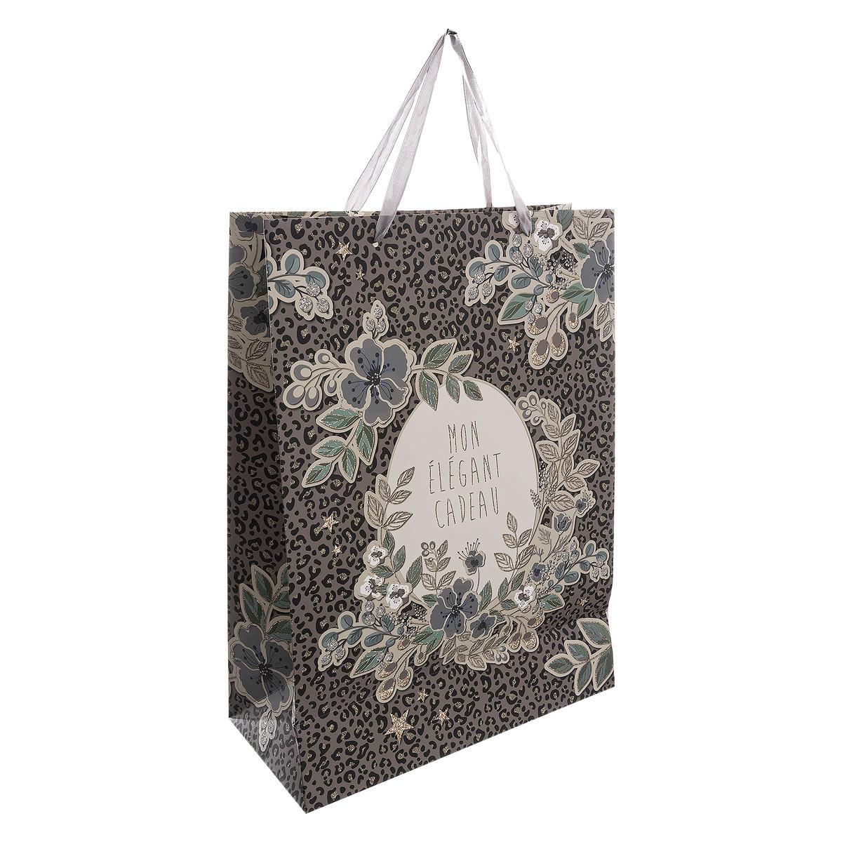 SAC CADEAU IMPRIME GRANDE TAILLE MANOIR D HIVER