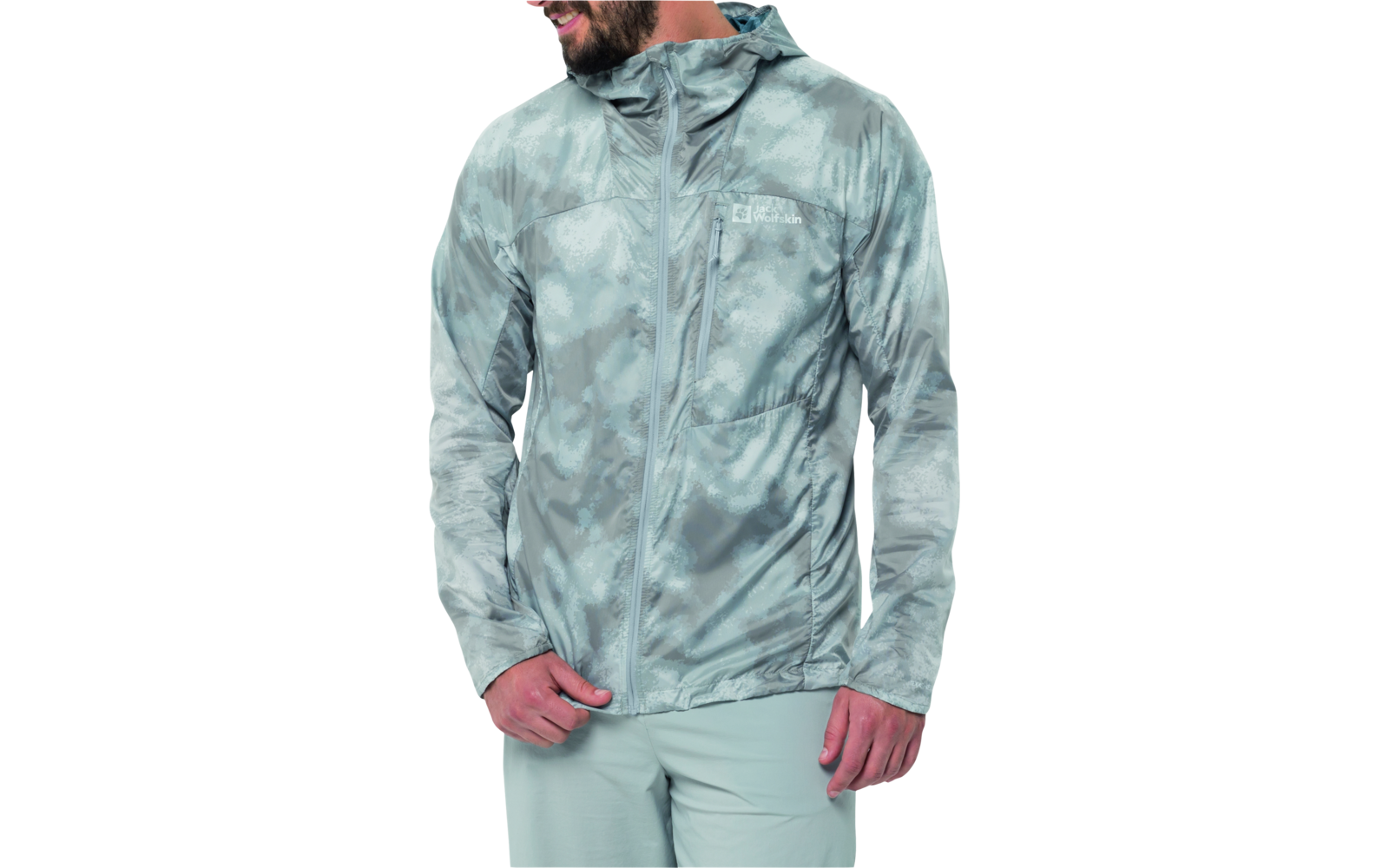 Jack Wolfskin Prelight Windbreaker Herren Windjacke silver grey all over