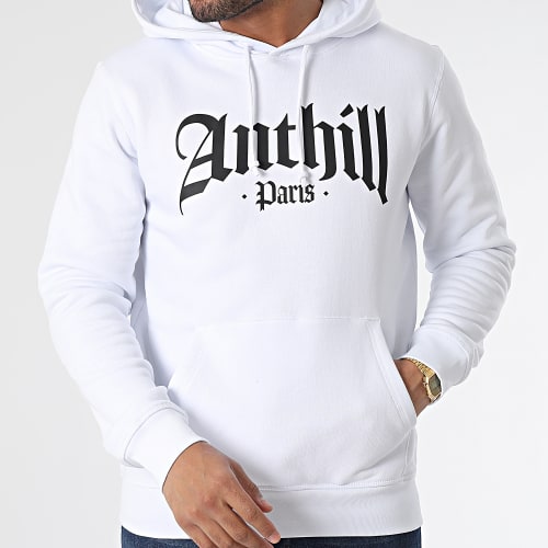 Sweat Capuche Gothic Blanc Noir