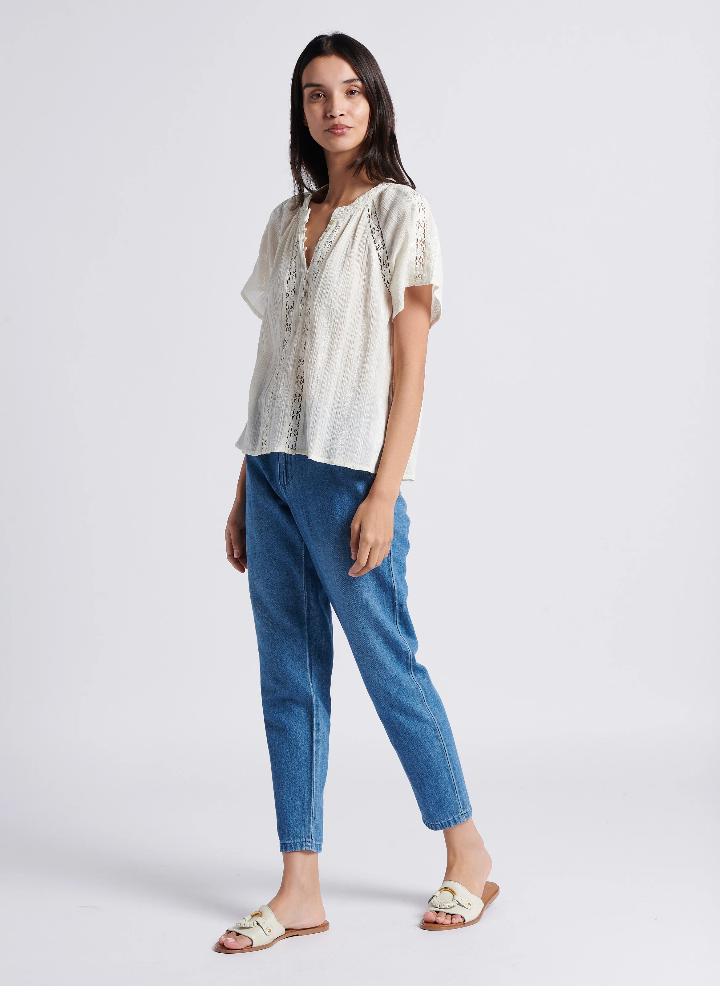 SABIL - Jean droit en coton | Bleu