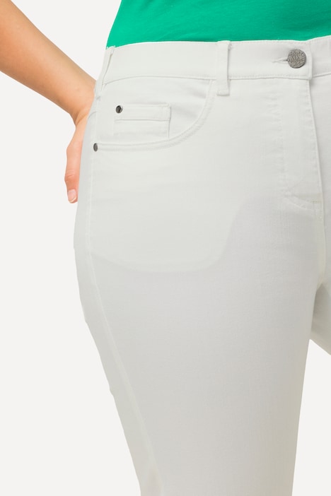 Capri Jeans Sarah, schmale 5-Pocket-Form, Saumschlitz