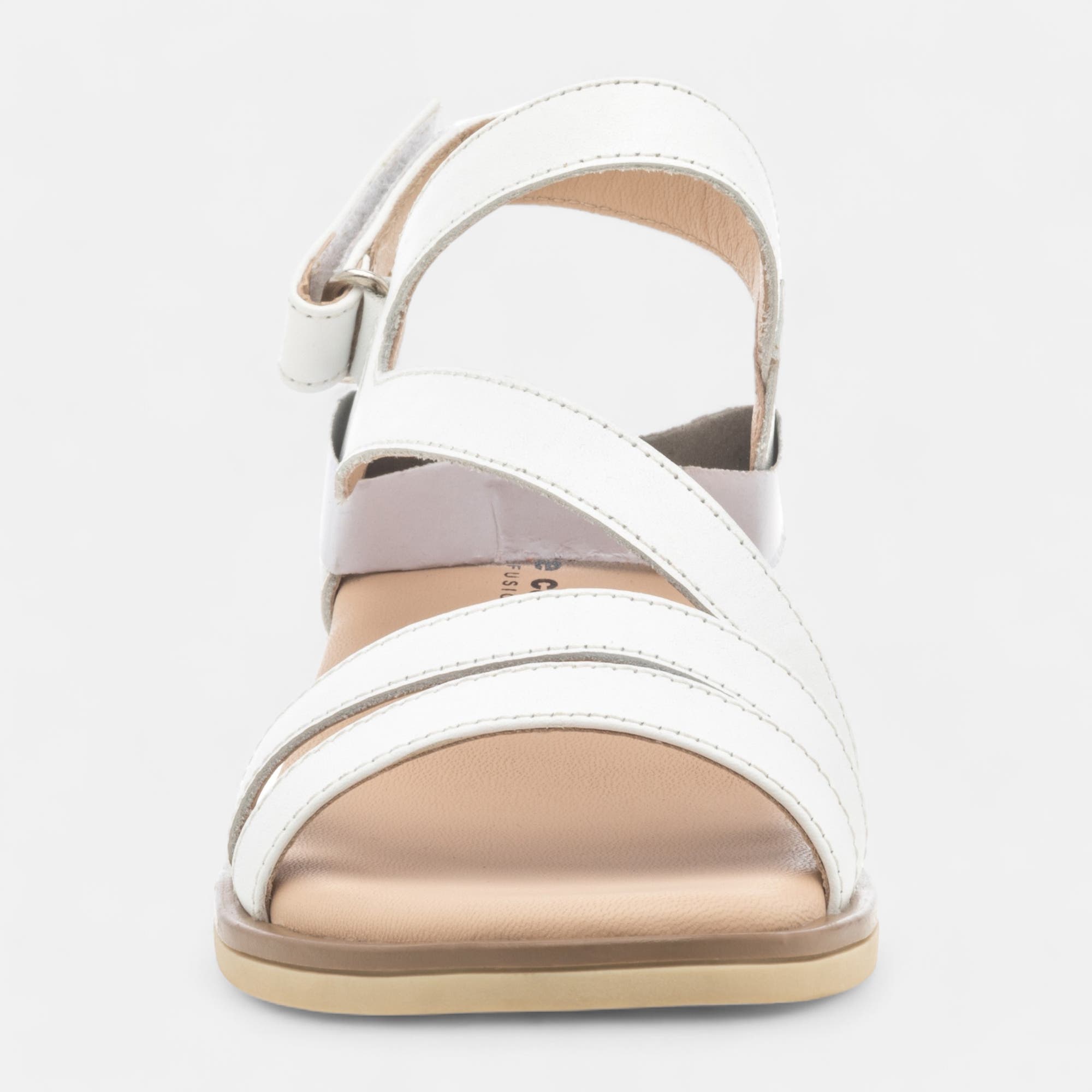 Sandales à talon compensé Femme en cuir blanc