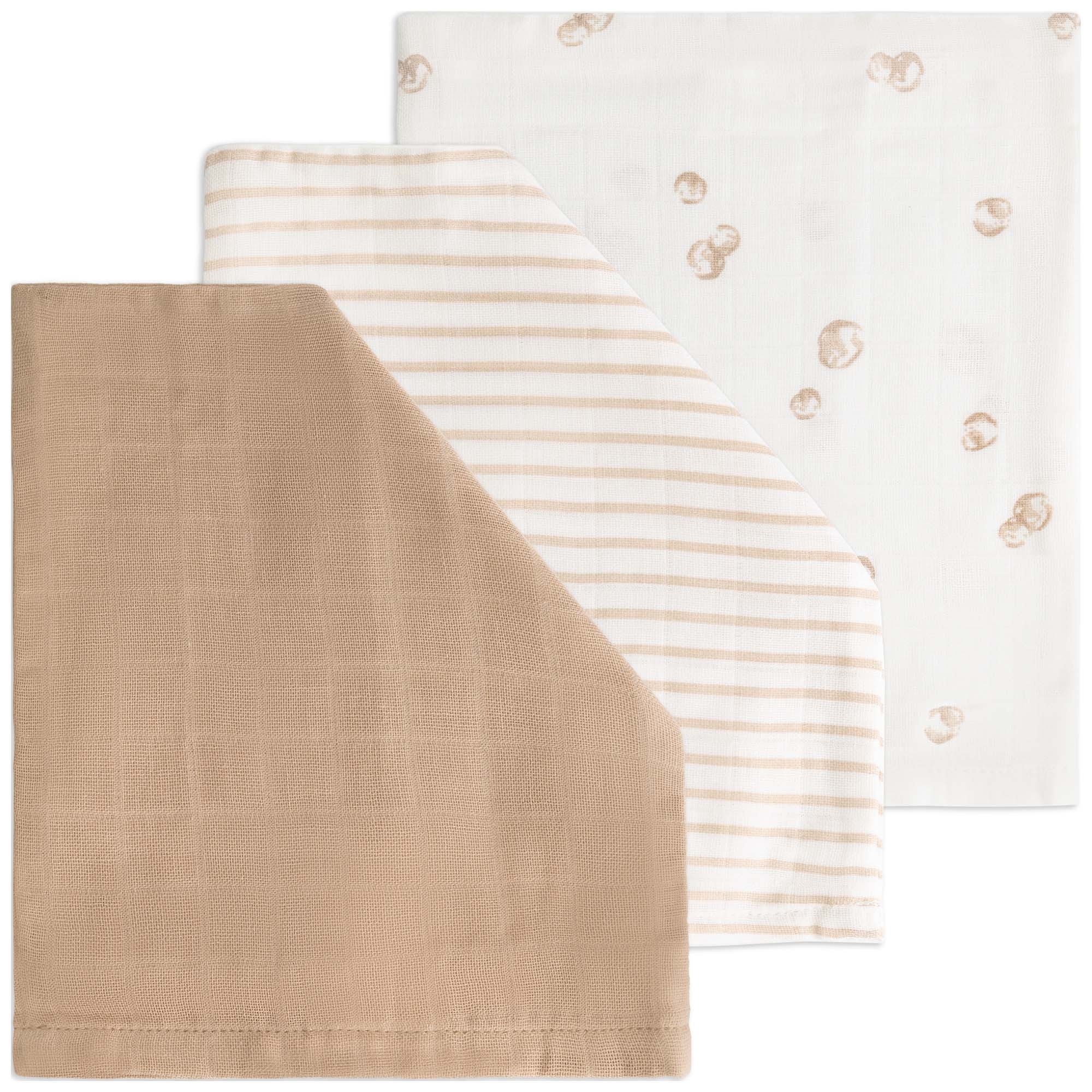 Prénatal hydrofiel washandjes 3 stuks  beige
