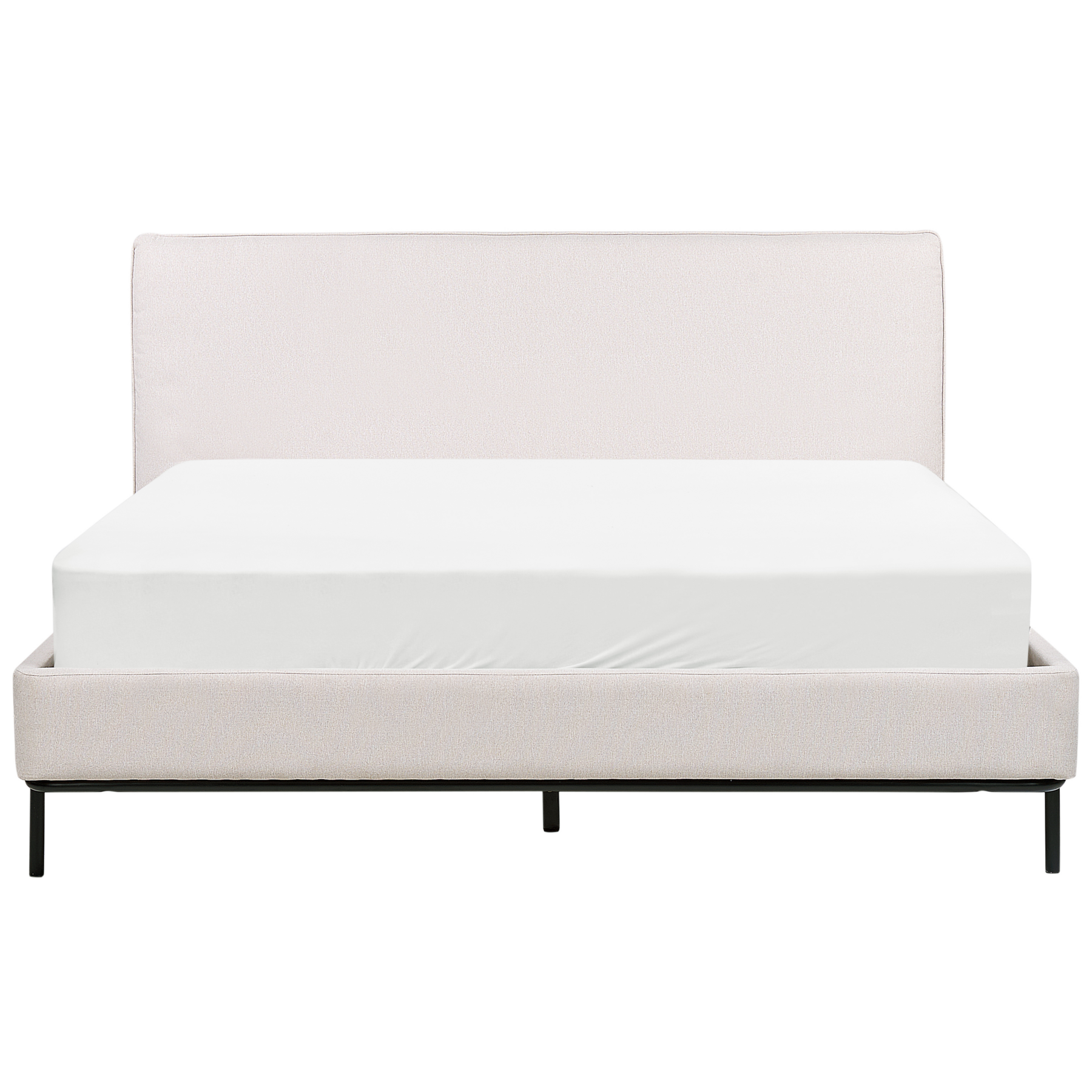 Beliani-CORIO-Tweepersoonsbed-Lichtbeige-160 x 200 cm-Polyester