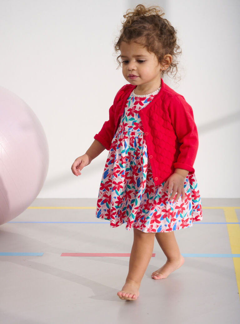 Cardigan rouge pour bébé fille