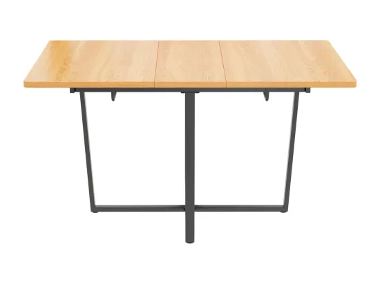 Table de salle à manger extensible, avec pieds en métal noir, table de salle à manger extensible 110/140*80 cm, convient pour 4-6 personnes