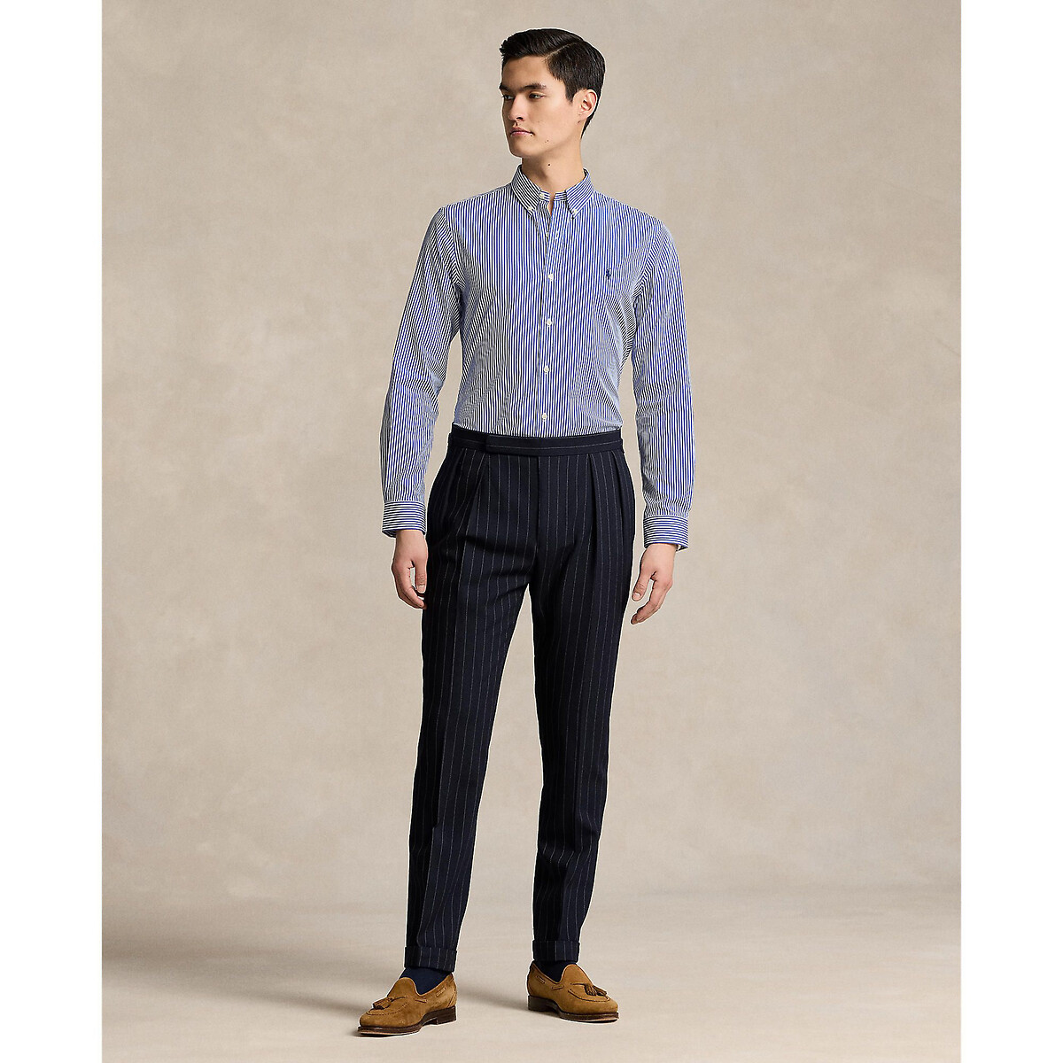 POLO RALPH LAUREN<br>Camisa ajustada em popeline elástica