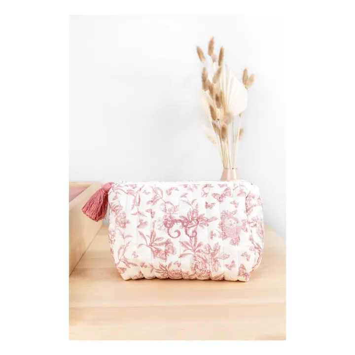 Tartine et Chocolat Trousse de toilette Toile de Jouy | Rose pêche