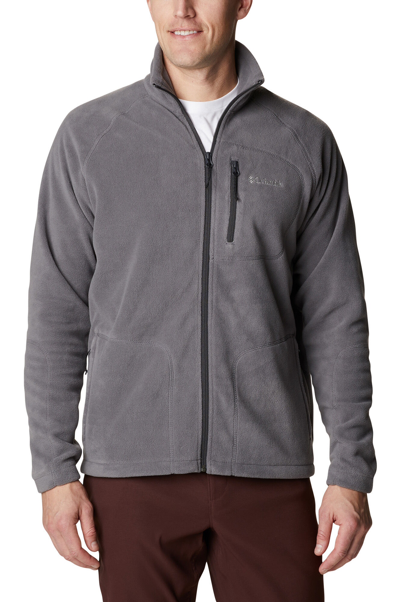 Casaco de lã com zíper Columbia Fast Trek™ para homem - Cinza escuro