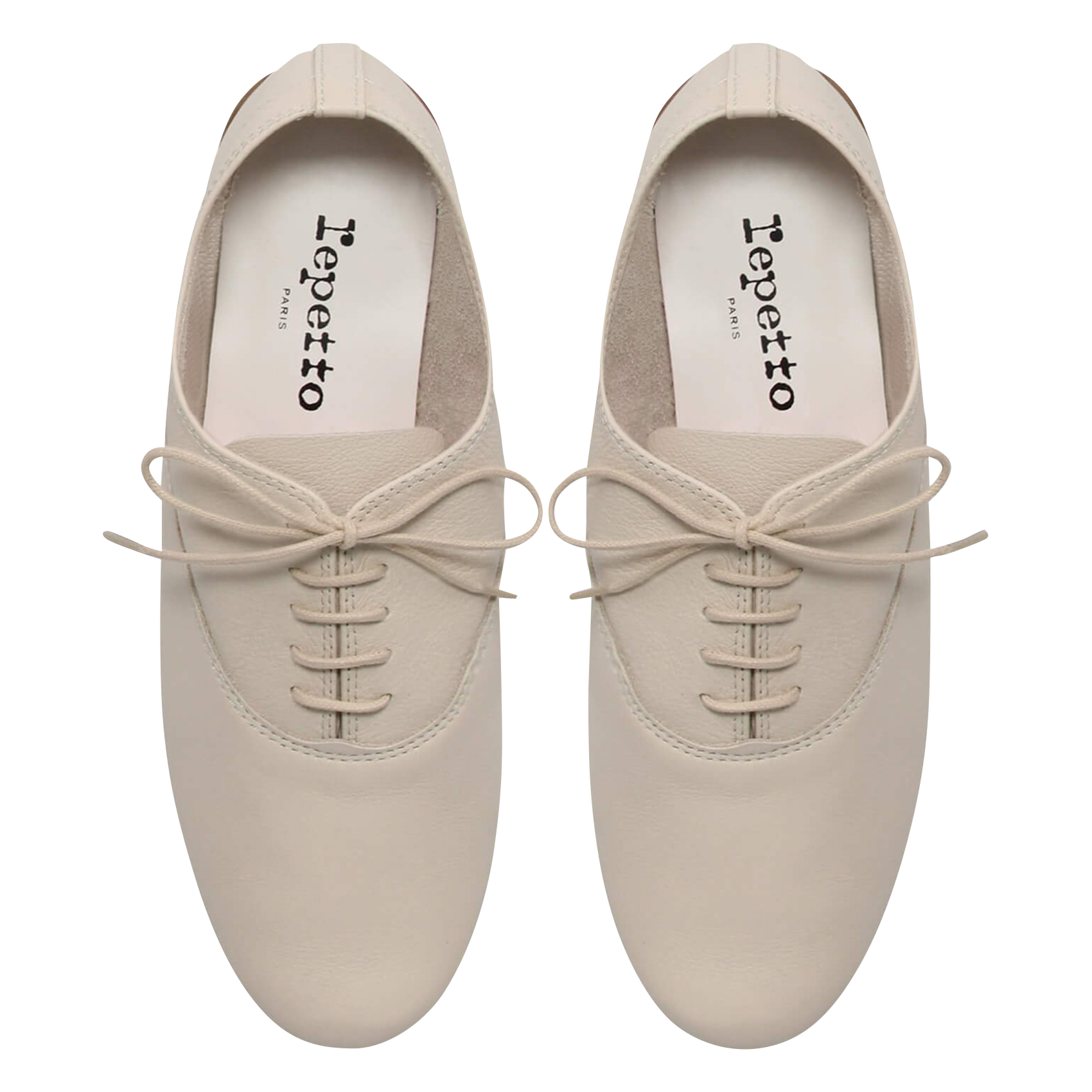 ZIZI - Derbies à petit talon en cuir | Beige