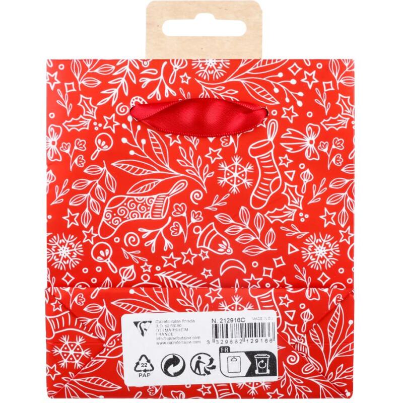Premium sac petit rouge & blanc 12x4,5x13,5 cm - Rouge