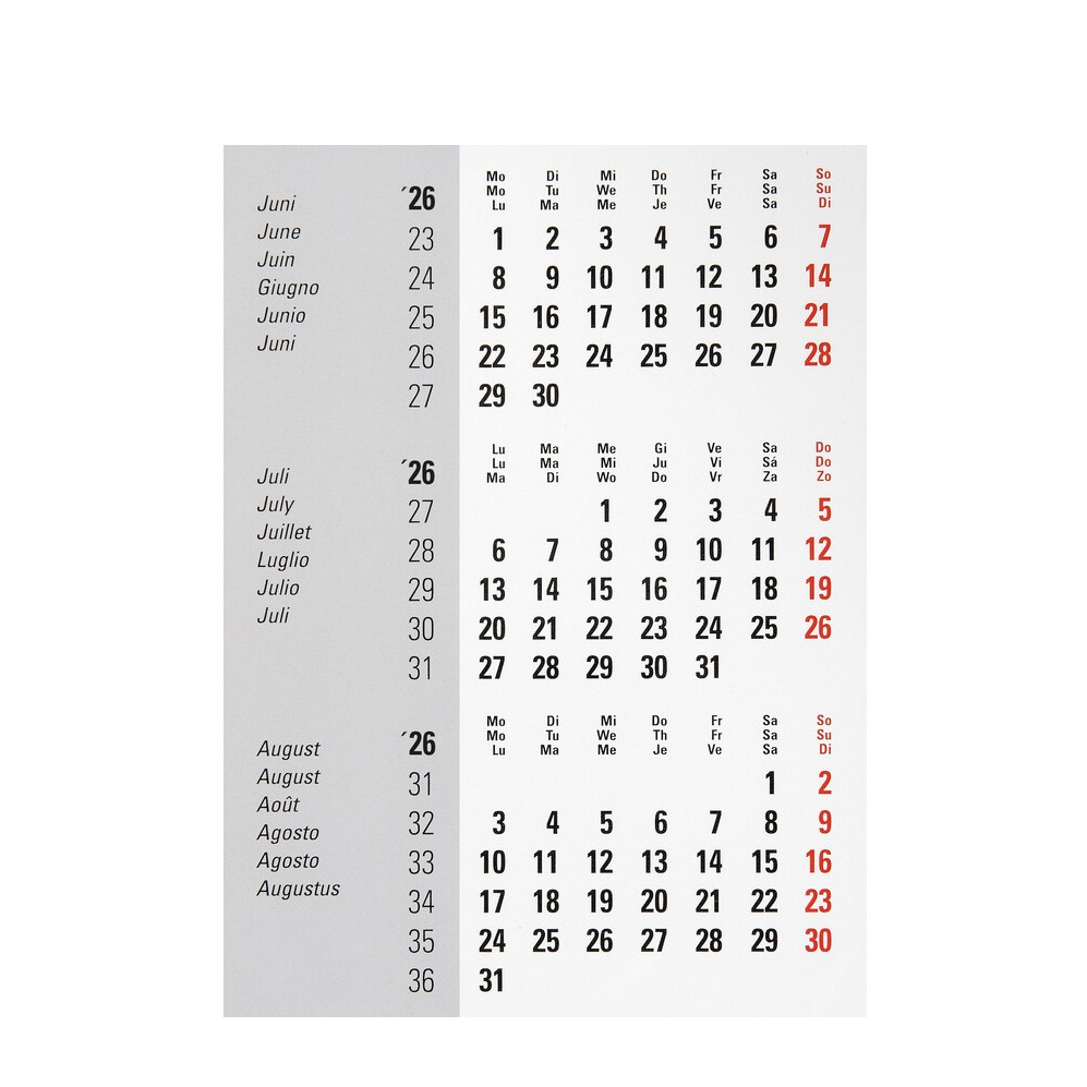 (11x18cm) 3-Monats Tischkalender 2026/2027 Desktop Frame mit Datumschieber (883501020026U)
