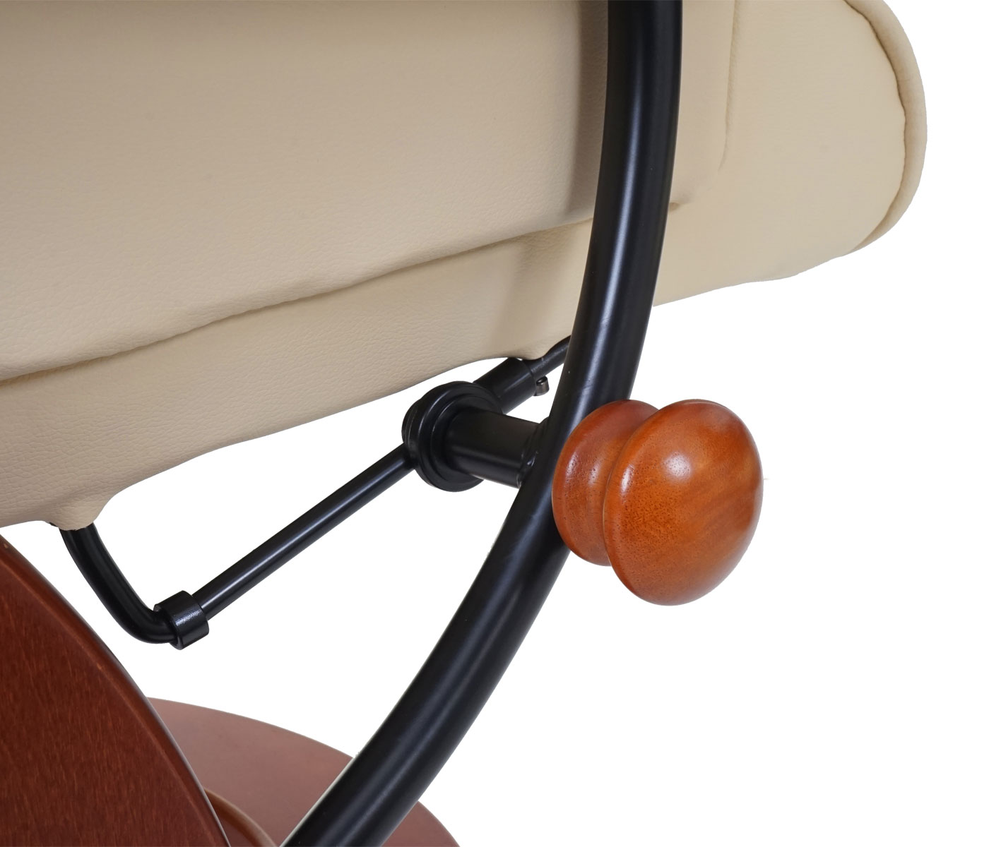MCA Relaxsessel Edmonton, Fernsehsessel Hocker, Echtleder 130kg belastbar ~ creme, honigfarben
