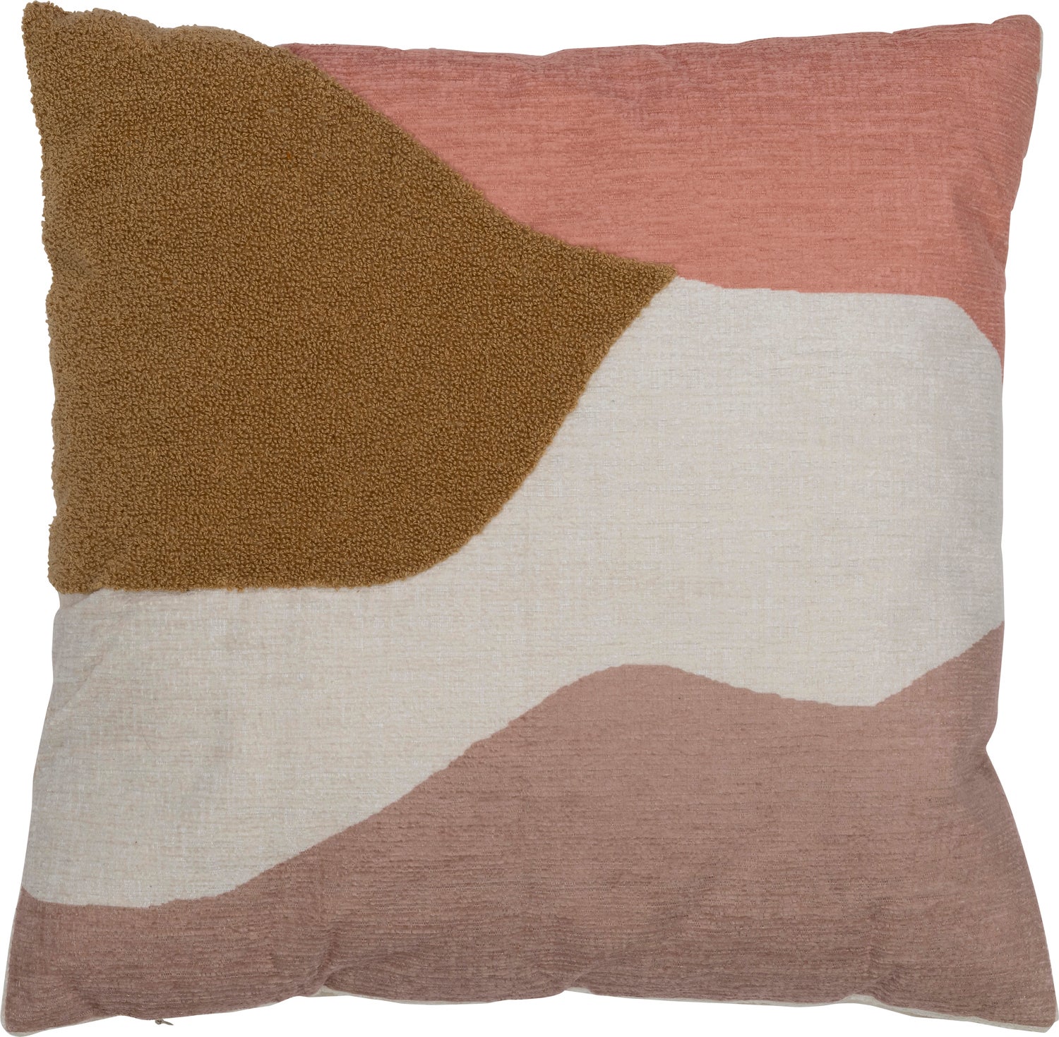 Intratuin sierkussen Bobbi wit / roze / bruin 45 x 45 cm