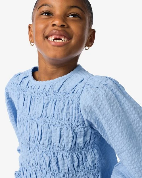 blouse enfant smock bleu