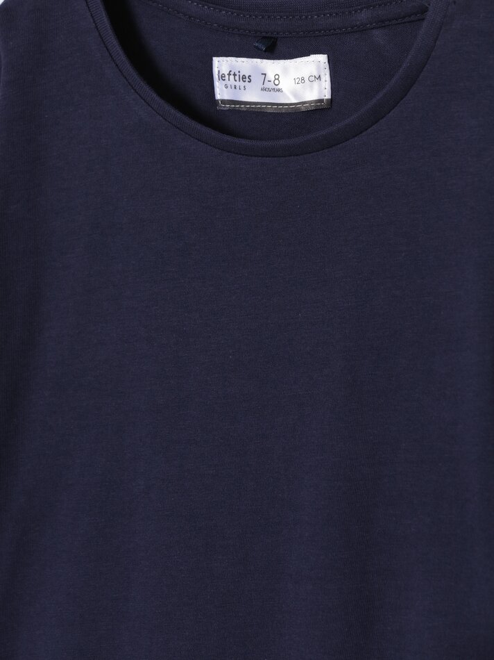 Pacote com 4 camisetas básicas de manga comprida - Azul Marinho