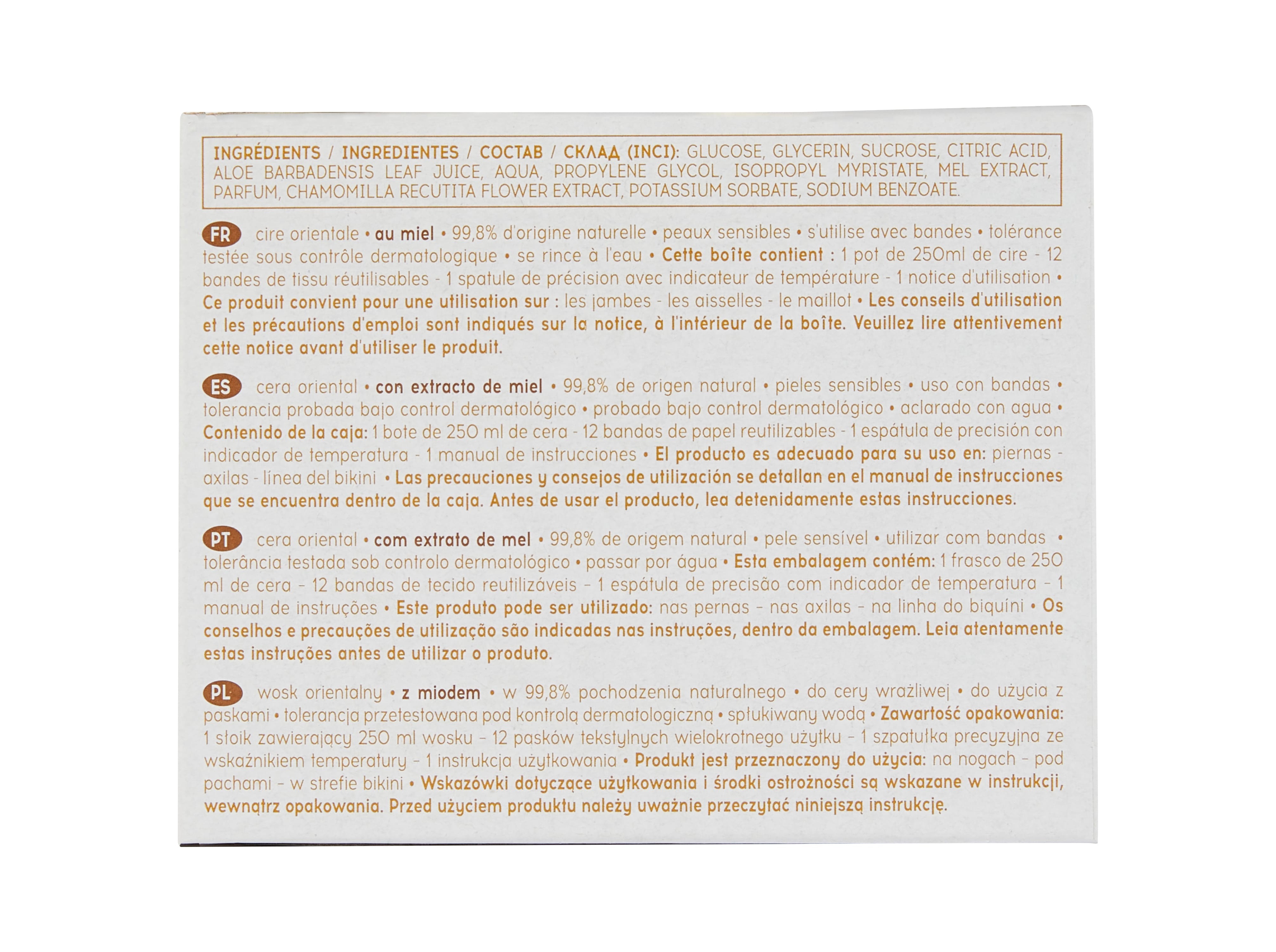 CERA COSMIA DEPILATÓRIA COM MEL PELE SENSÍVEL 250ML