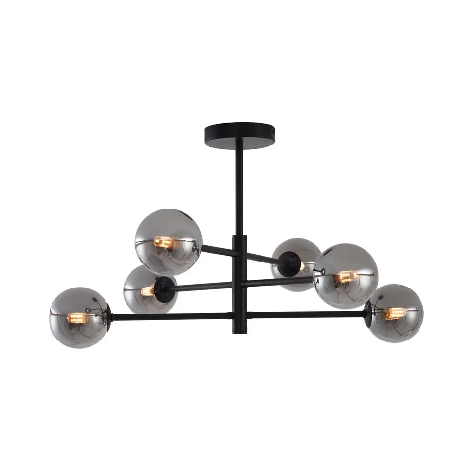 Qazqa plafondlampen ryan zwart g9