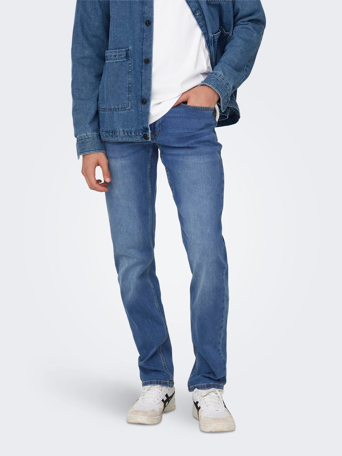 ONSWEFT Mittlere Taille Normal geschnitten Jeans Medium Blue Denim