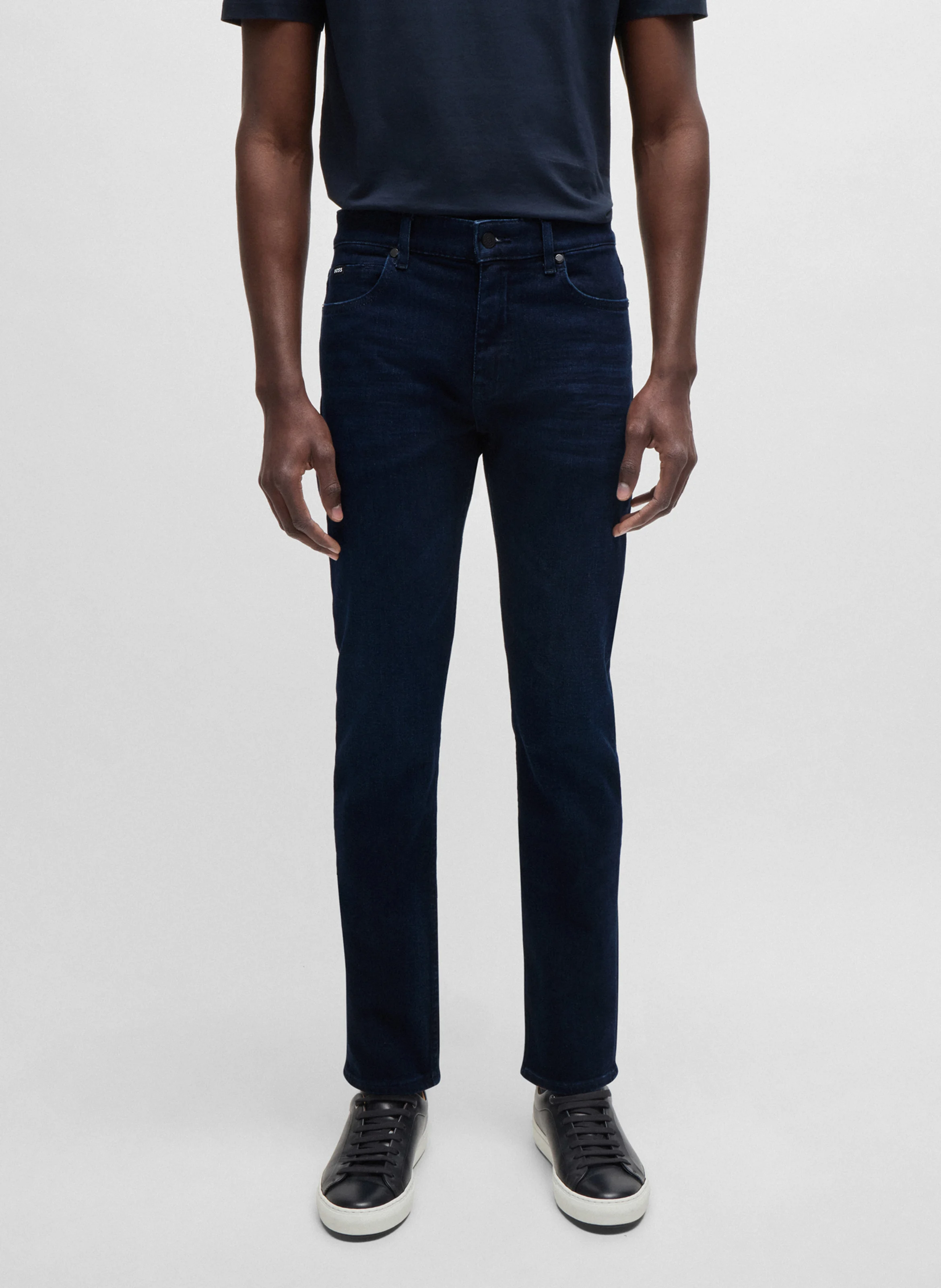 Jean slim-fit en coton mélnagé | Bleu