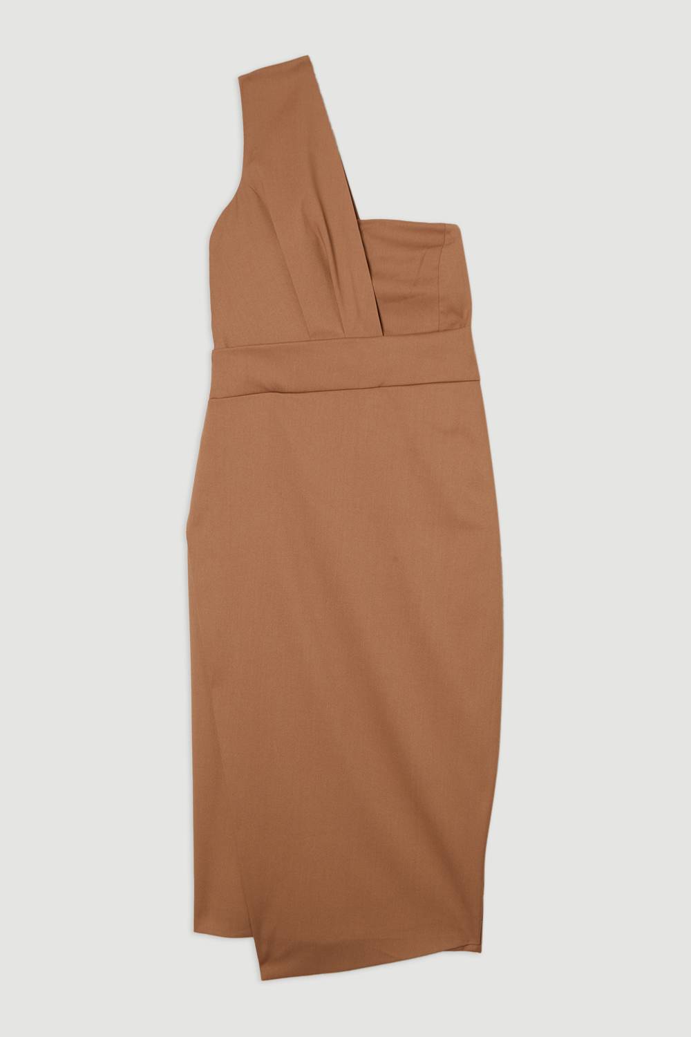 KarenMillen Petite Robe Midi Crayon Ajustée à Détail Plissé sur Une Épaule
