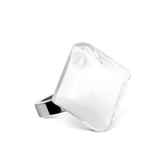 Bague en verre soufflé - Gaia Medium Milk