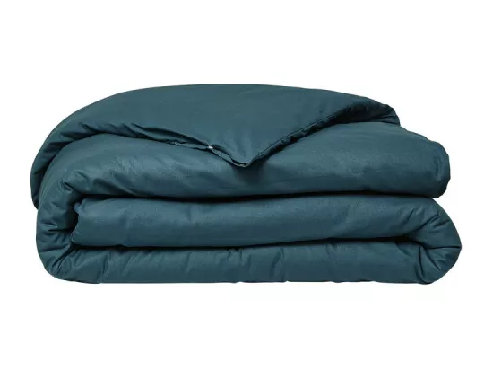 Housse de couette lisse 100% coton, qualité 144 fils. Bleu pétrole 260x240cm