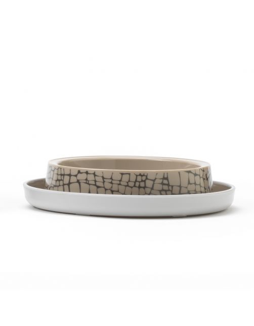 Moderna Voerbakje Wildlife - Kattenvoerbak - 15.5x15.5x3.2 cm 210 ml Beige