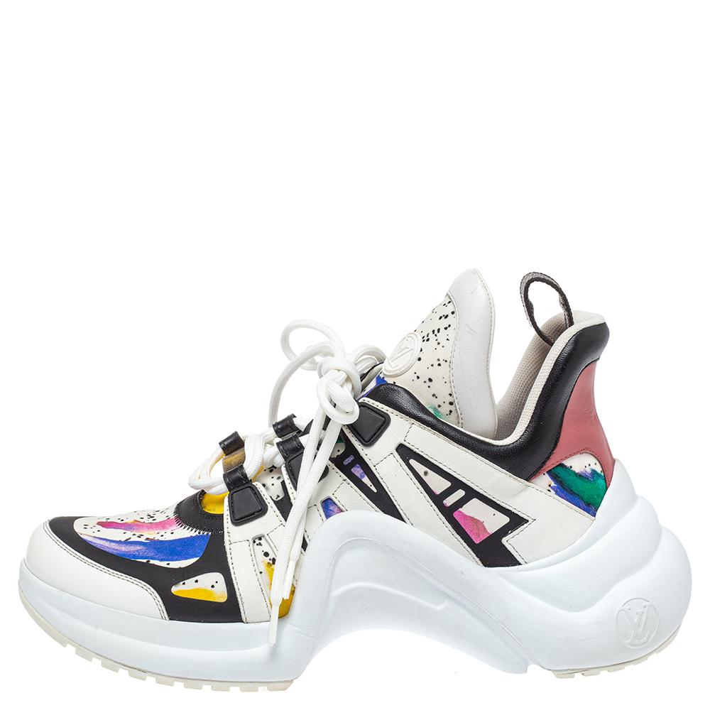 Louis Vuitton Multicolor Leather And Canvas Archlight Trainer Sneakers