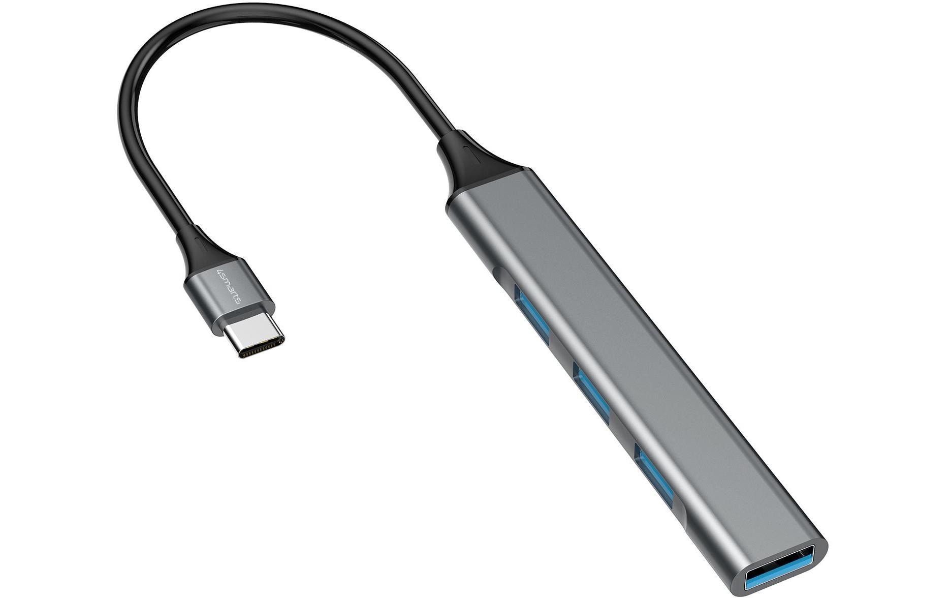 USB-Hub 4in1 Compact Hub USB-C – USB-A 2.0/USB-A 3.0Kompaktes USB-C-Hub für Notebooks und Mobilgeräte